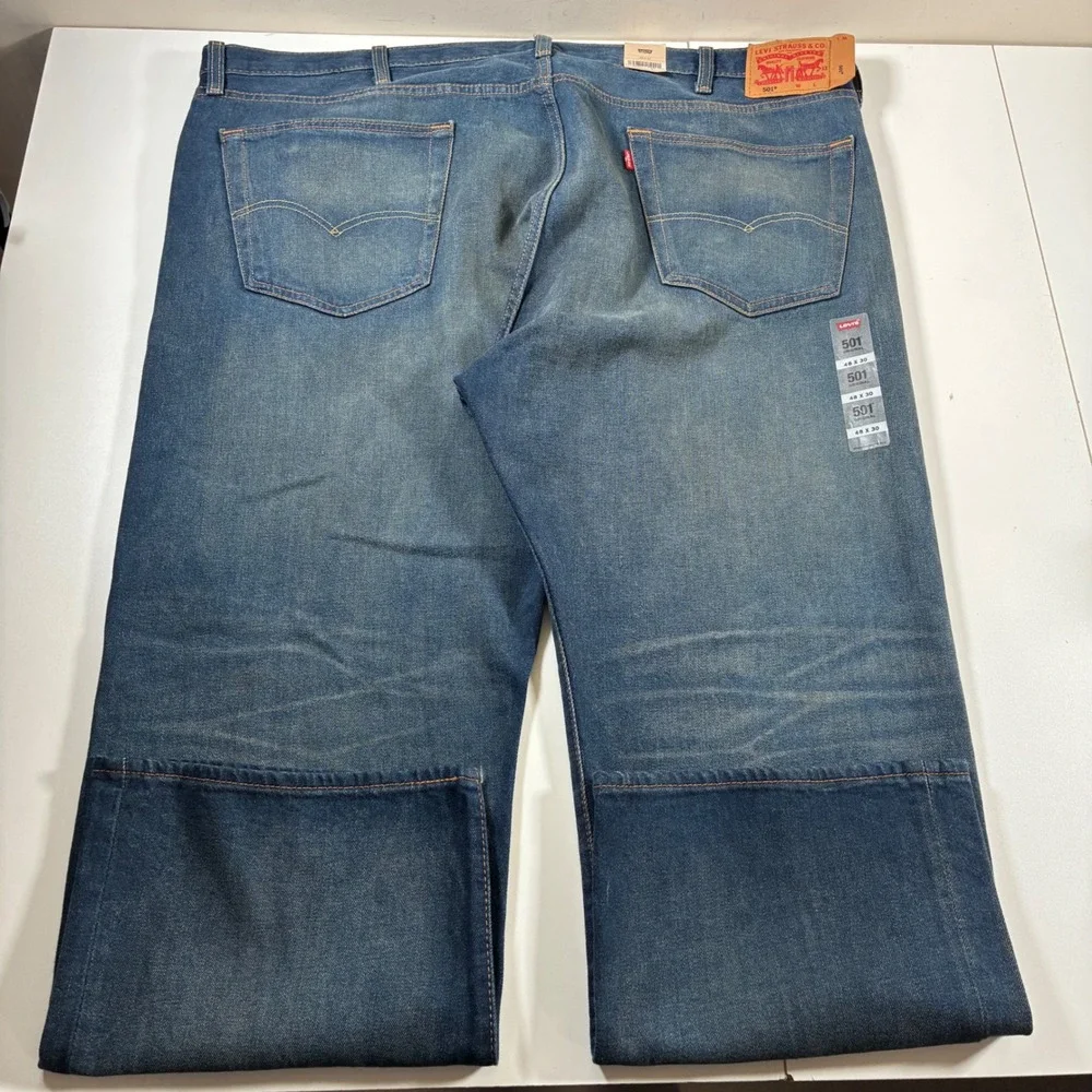 NEW Levi's 501 Original Fit Jeans 48x30 Blue Button Fly Straight USA Cowboy